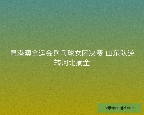 粤港澳全运会乒乓球女团决赛 山东队逆转河北摘金